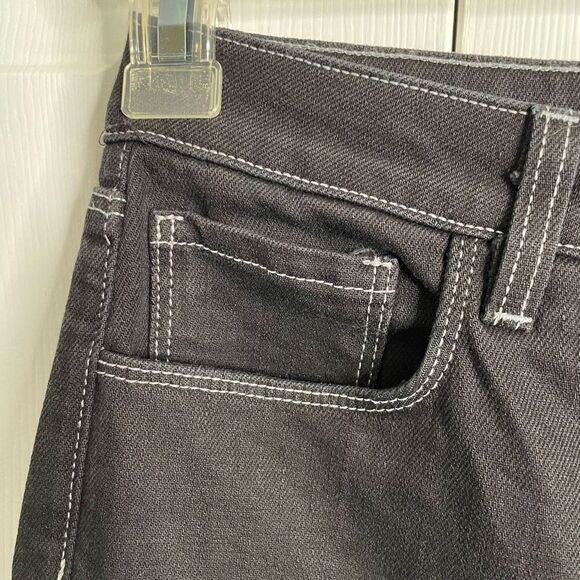 L'AGENCE Womens Lenora Seamed Flare Jeans 25 Black White Stitching Stretchy - Picture 5 of 5